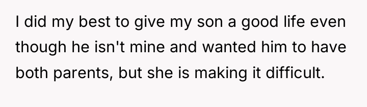 I did my best to give my son a good...