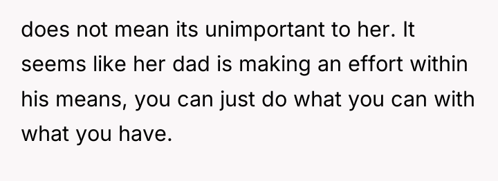 does not mean its unimportant to her. It seems like...
