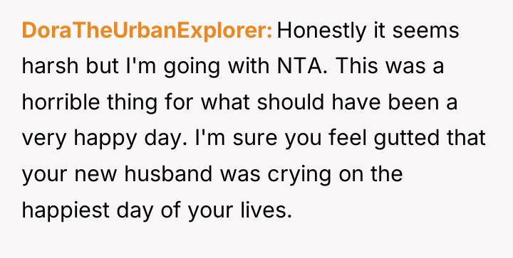 DoraTheUrbanExplorer Honestly it seems harsh but I'm going with NTA....
