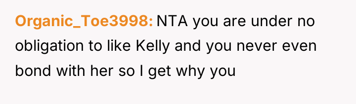 Organic_Toe3998 NTA you are under no obligation to like Kelly...