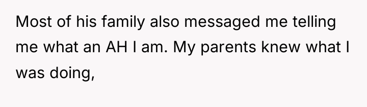 Most of his family also messaged me telling me what...