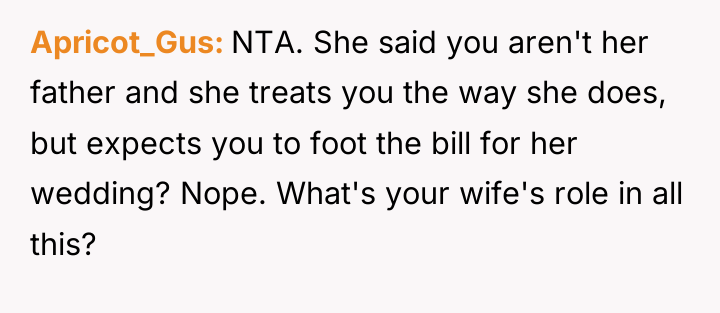 Apricot_Gus NTA. She said you aren't her father and she...