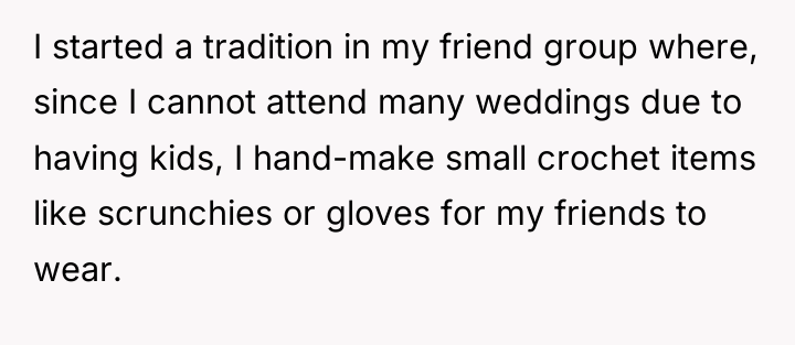 I started a tradition in my friend group where, since...