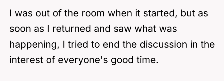 I was out of the room when it started, but...