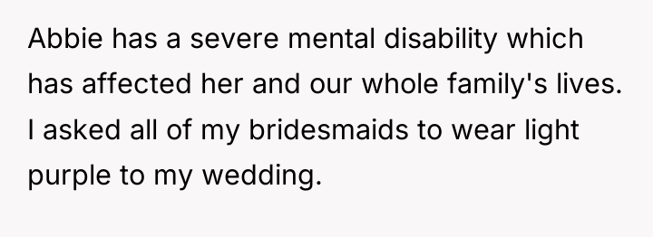 Abbie has a severe mental disability which has affected her...