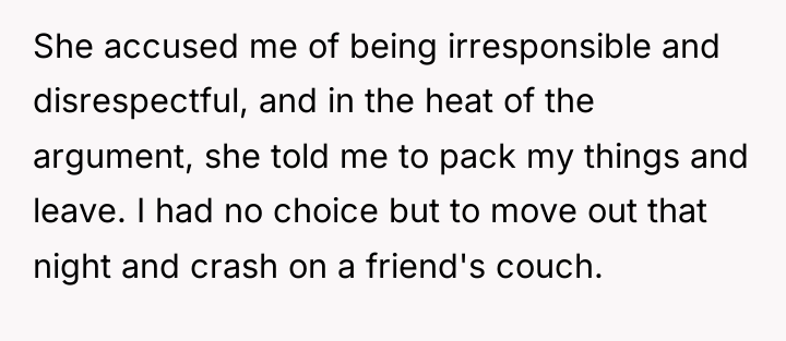 She accused me of being irresponsible and disrespectful, and in...