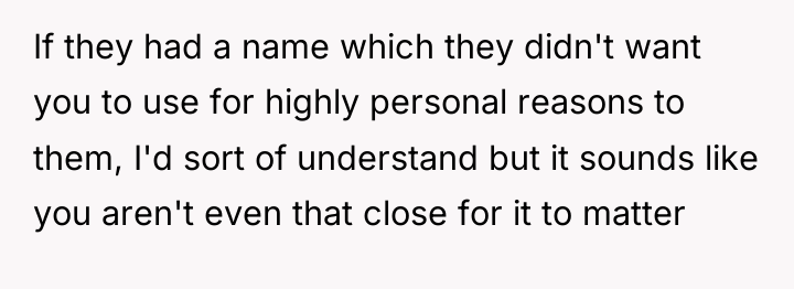 If they had a name which they didn't want you...