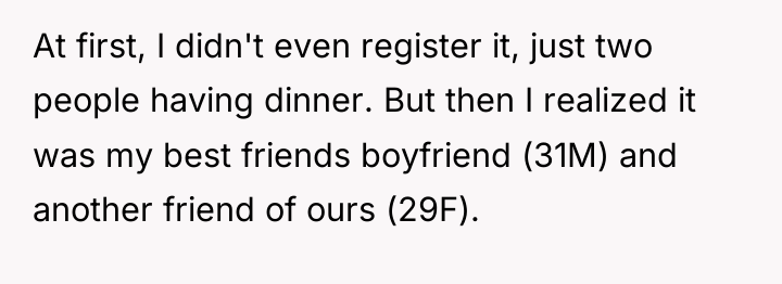 At first, I didn't even register it, just two people...