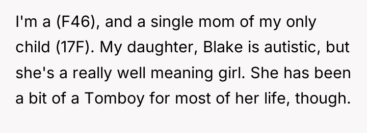 I'm a (F46), and a single mom of my only...