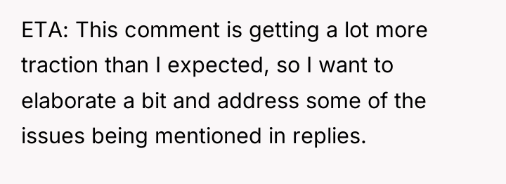ETA: This comment is getting a lot more traction than...