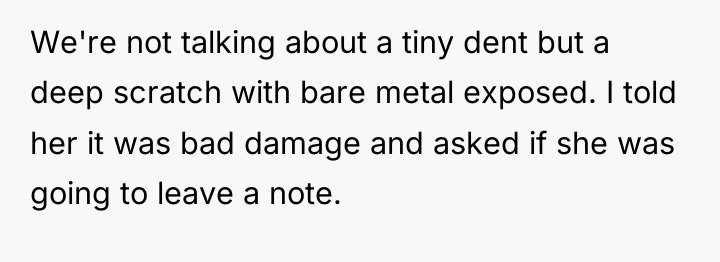 We're not talking about a tiny dent but a deep...