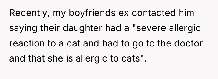 Recently, my boyfriends ex contacted him saying their daughter had...