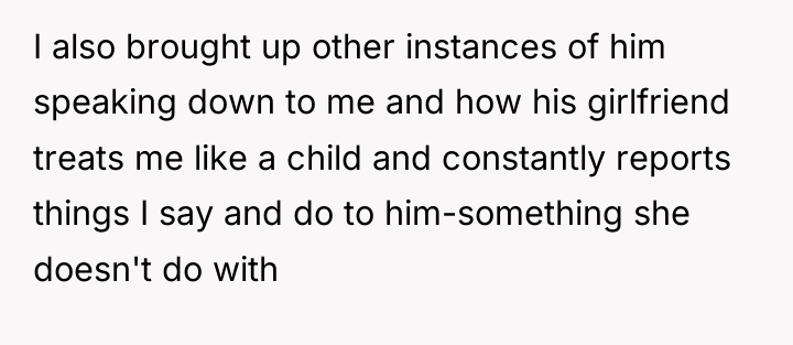 I also brought up other instances of him speaking down...