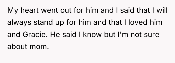 My heart went out for him and I said that...