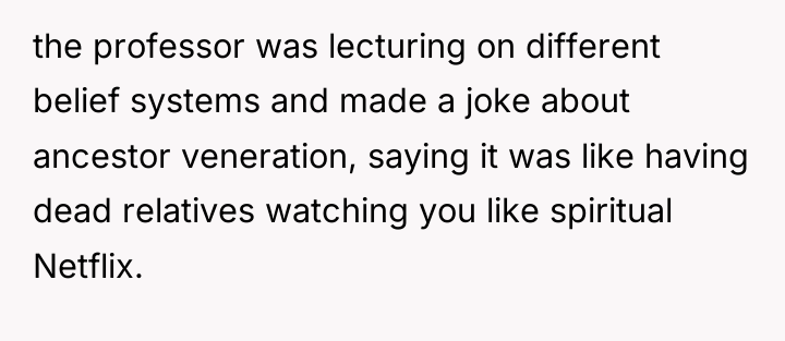 the professor was lecturing on different belief systems and made...