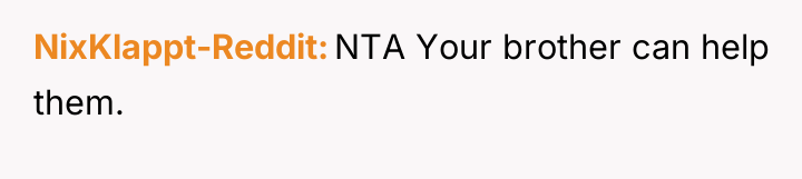NixKlappt-Reddit NTA Your brother can help them.