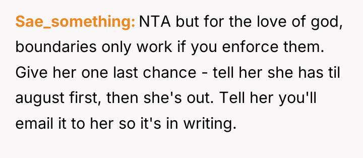 Sae_something NTA but for the love of god, boundaries only...