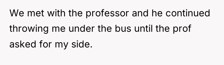 We met with the professor and he continued throwing me...