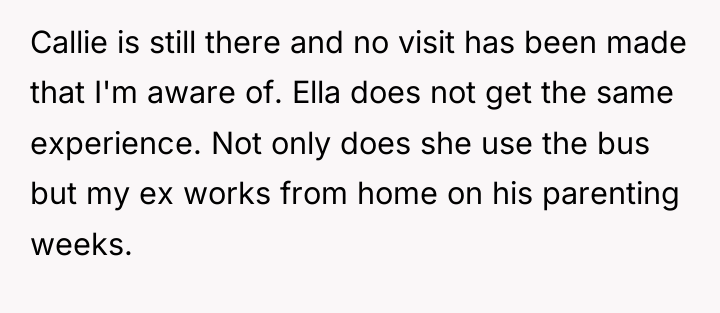 Callie is still there and no visit has been made...
