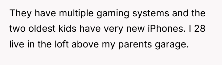 They have multiple gaming systems and the two oldest kids...