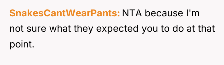 SnakesCantWearPants NTA because I'm not sure what they expected you...
