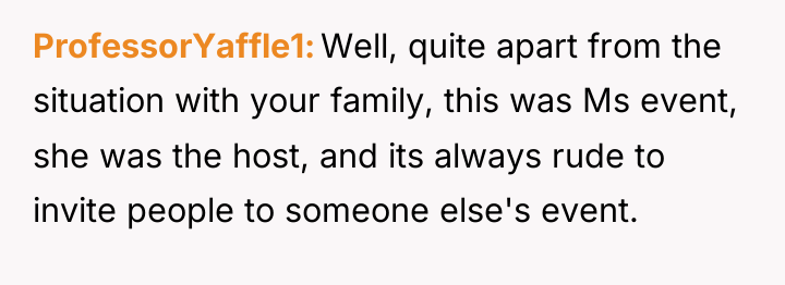 ProfessorYaffle1 Well, quite apart from the situation with your family,...