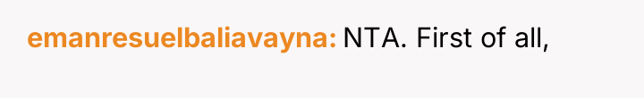 emanresuelbaliavayna NTA. First of all,