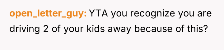 open_letter_guy YTA you recognize you are driving 2 of your...