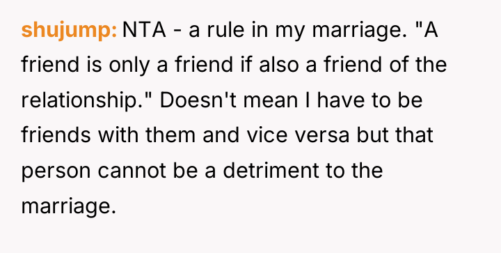 shujump NTA - a rule in my marriage. "A friend...