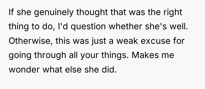 If she genuinely thought that was the right thing to...