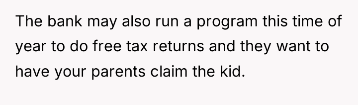 The bank may also run a program this time of...