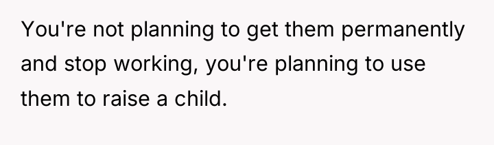 You're not planning to get them permanently and stop working,...
