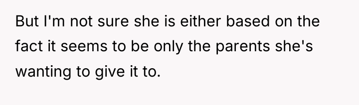 But I'm not sure she is either based on the...