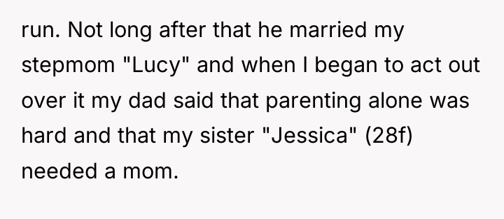 run. Not long after that he married my stepmom "Lucy"...