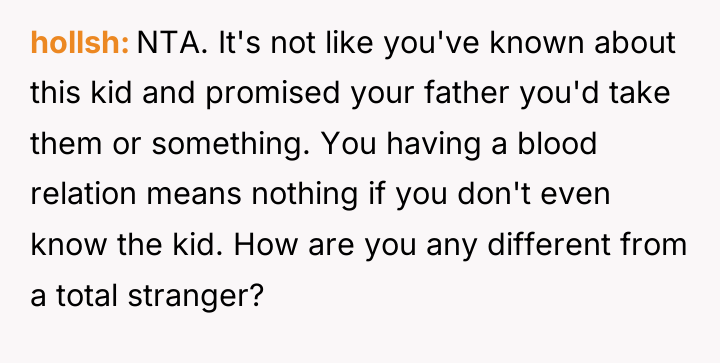 hollsh NTA. It's not like you've known about this kid...