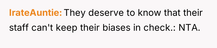 IrateAuntie They deserve to know that their staff can't keep...