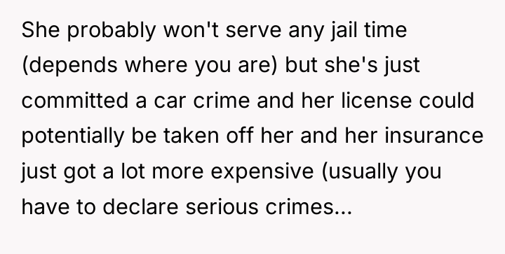 She probably won't serve any jail time (depends where you...