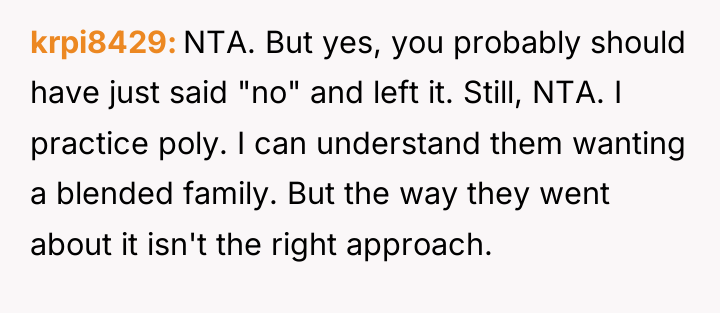 krpi8429 NTA. But yes, you probably should have just said...