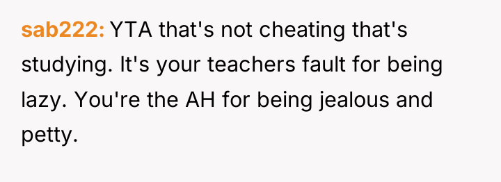 sab222 YTA that's not cheating that's studying. It's your teachers...