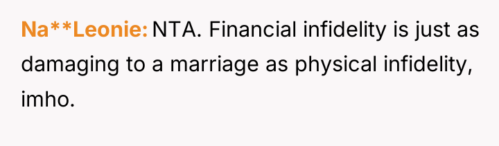 Na**Leonie NTA. Financial infidelity is just as damaging to a...