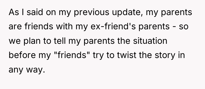 As I said on my previous update, my parents are...