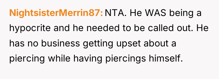 NightsisterMerrin87 NTA. He WAS being a hypocrite and he needed...