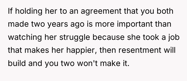If holding her to an agreement that you both made...