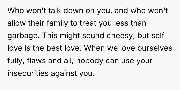 Who won't talk down on you, and who won't allow...