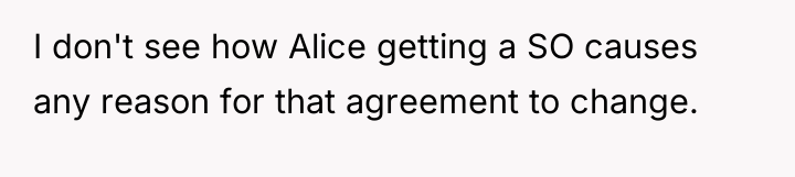 I don't see how Alice getting a SO causes any...