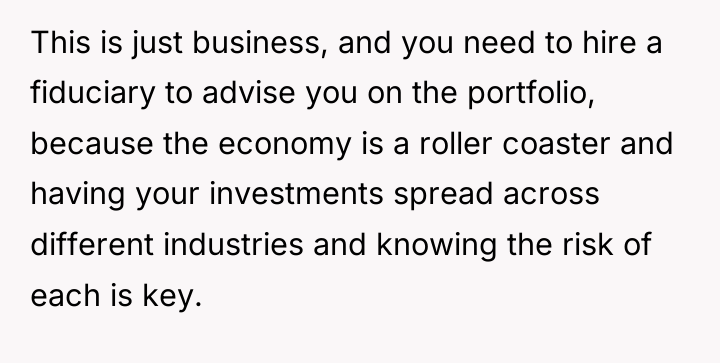 This is just business, and you need to hire a...