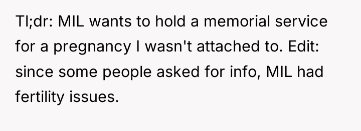 Tl;dr: MIL wants to hold a memorial service for a...