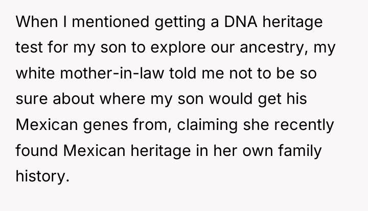 When I mentioned getting a DNA heritage test for my...