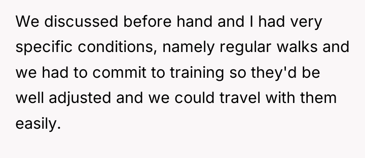 We discussed before hand and I had very specific conditions,...