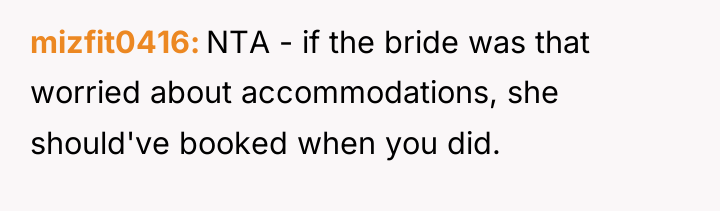 mizfit0416 NTA - if the bride was that worried about...
